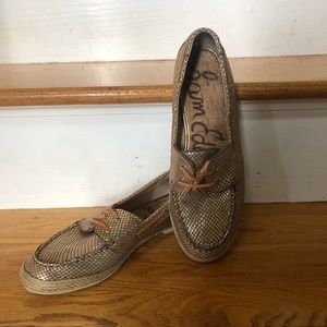 Sam Edelman Gold Boat Shoes Size 9.5